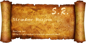 Strauber Rozina névjegykártya